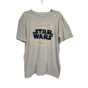 Mad Engine Star Wars Mens Large Graphic Logo T-Shirt Heather Grey